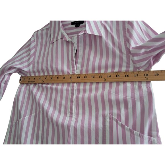 NWT J. Crew Top Women's Pink White Collared Popover Tunic Striped‎ Preppy Work - Picture 13 of 13